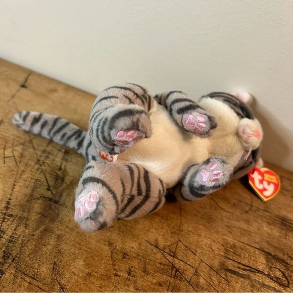 TY Beanie Bellies Mitzi The Tabby Cat Stuffed Animal Plush Toy Great Preused Con - Picture 4 of 8